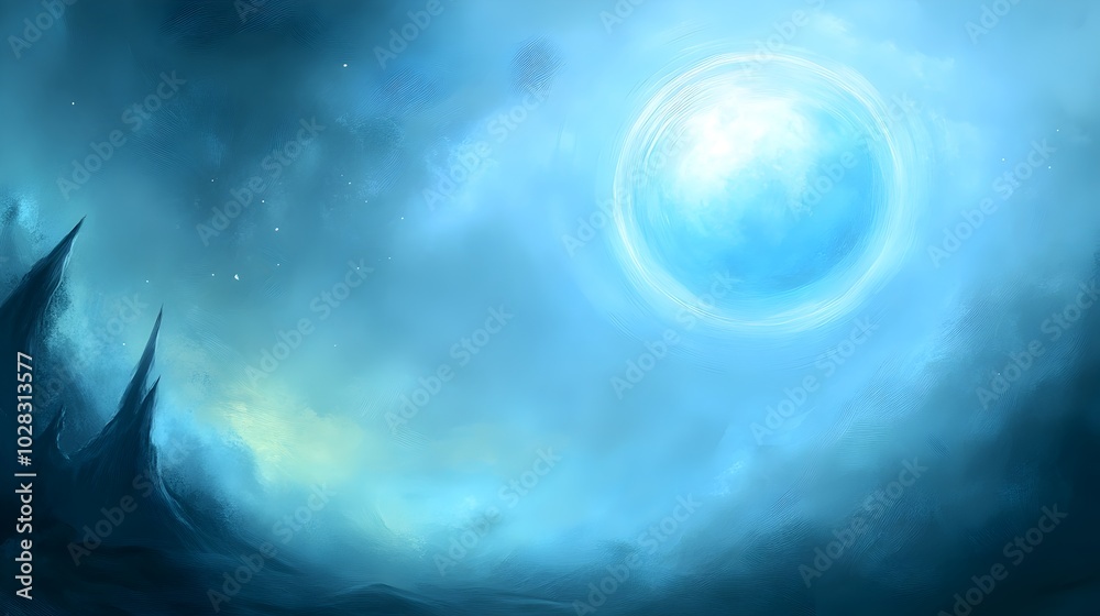 Fototapeta premium Glowing Cosmic Dreamscape with Ethereal Celestial Elements