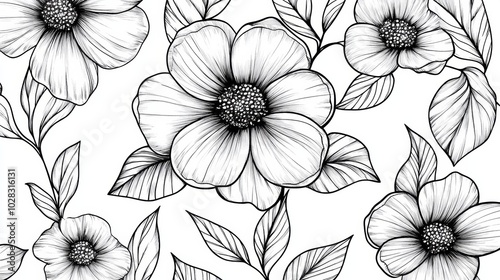 A drawing of a flower with a black background