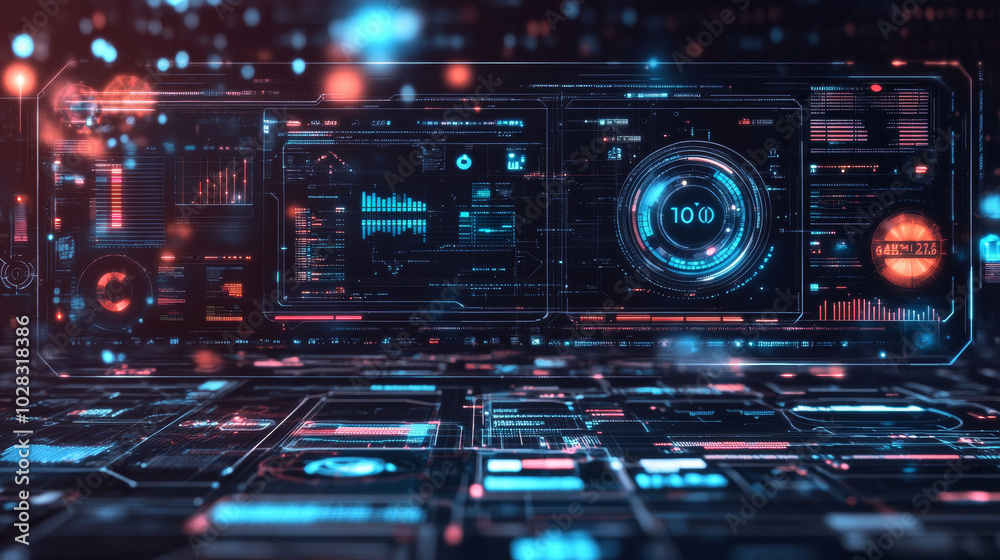 A futuristic, digital interface with holographic elements. It shows data charts, communication networks, and computing power. This concept highlights innovation and progress in a high-tech world. A futuristic, digital interface with holographic elements. It shows data charts, communication networks, and computing power. This concept highlights innovation and progress in a high-tech world.