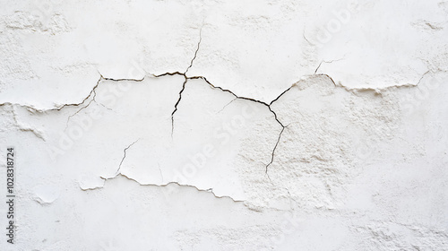 White Cracked Wall Texture Background