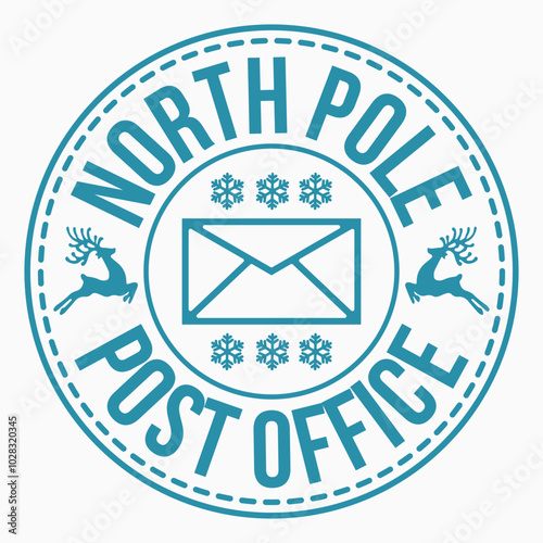 north pole post office retro t shirt design sublimation vector