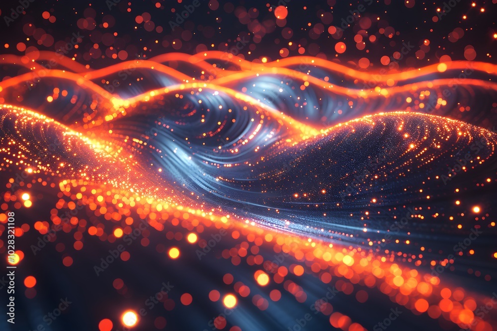 Fototapeta premium A computer generated image of a glowing wave