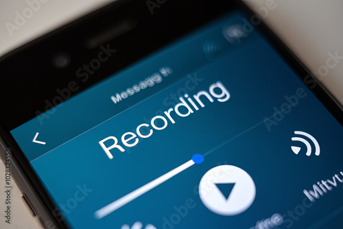 Voice message being recorded on a messaging app