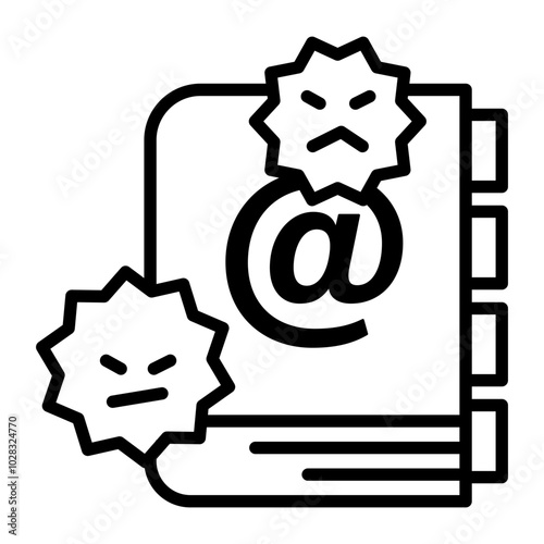 Virus infected address book icon.