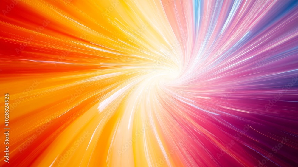 Obraz premium A gold and purple blurred abstract radiating from the center background , copy space