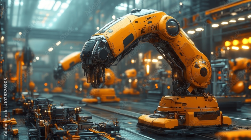 Futuristic AI-Powered Industrial IoT System Optimizing Factory Processes Futuristic AI-Powered Industrial IoT System Optimizing Factory Processes
