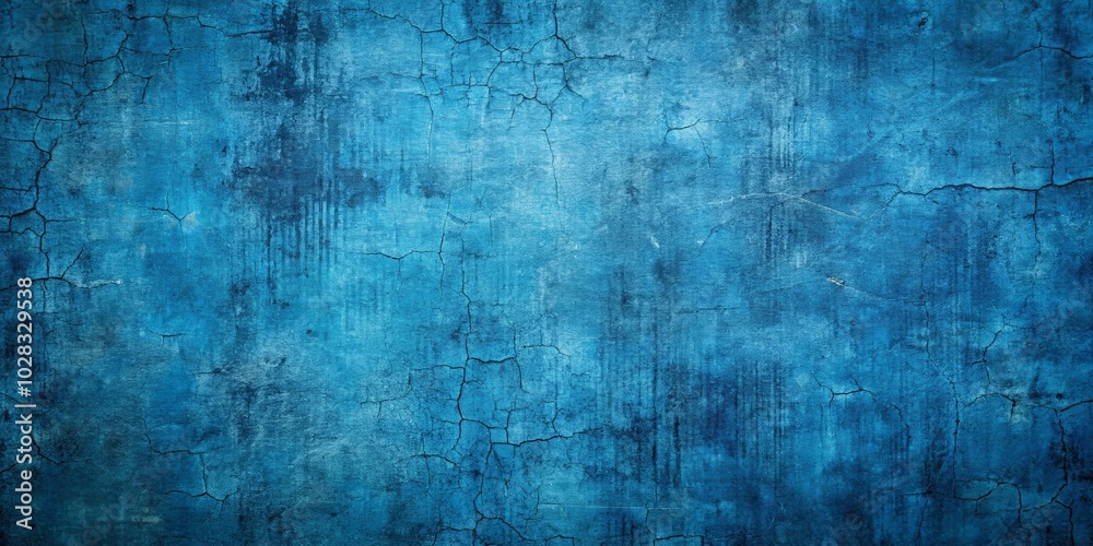 A weathered surface of deep cerulean blue with a network of delicate cracks, a canvas for stories yet to be told.