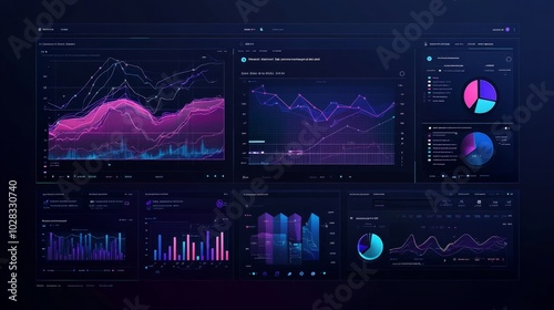 Obraz na płótnie Business Data Analytics Dashboard, Generative AI w salonie