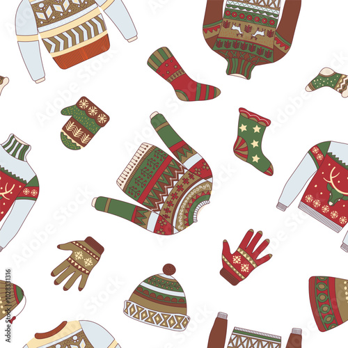 Festive Winter Sweater Pattern vector