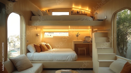 Tiny House with Smart Multifunctional Furniture and Efficient Design for Compact Living