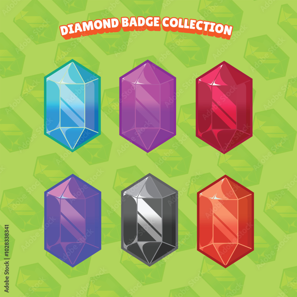 Diamond Badge set - stock vector. Diamond Badge set - stock vector.