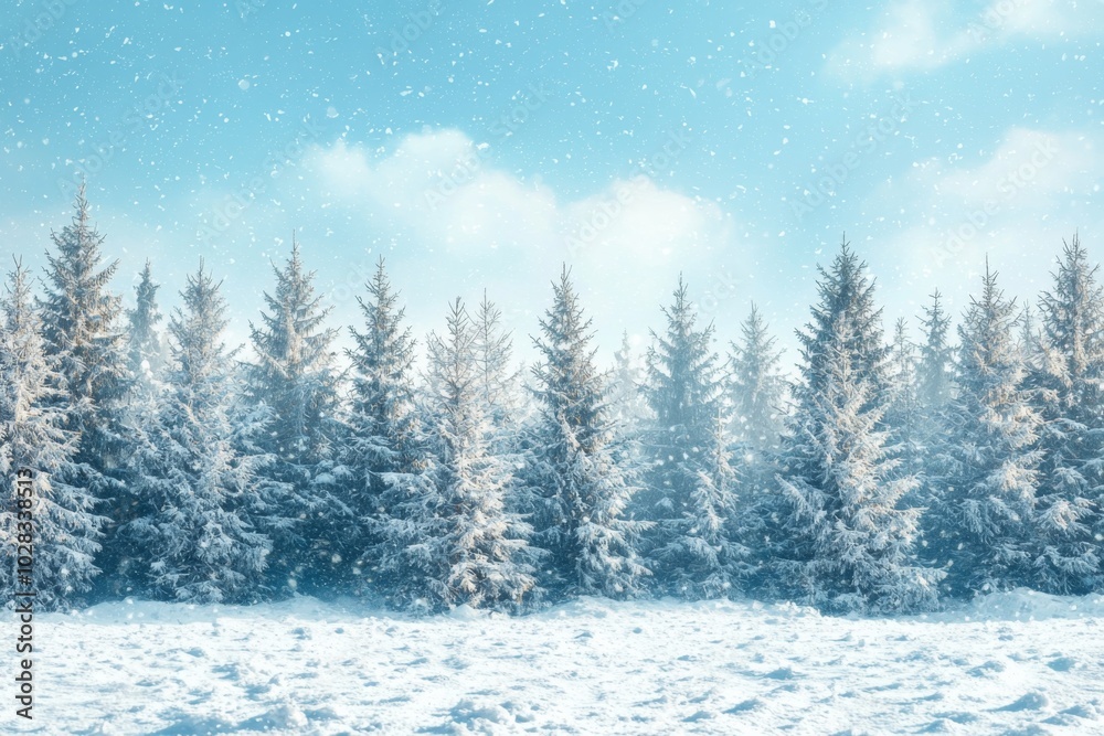 Naklejka premium Winter season background full of white snow falling