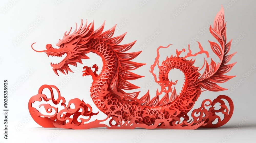 Elegant Fantasy Chinese Dragon SVG File for Laser Cut Crafting Elegant Fantasy Chinese Dragon SVG File for Laser Cut Crafting