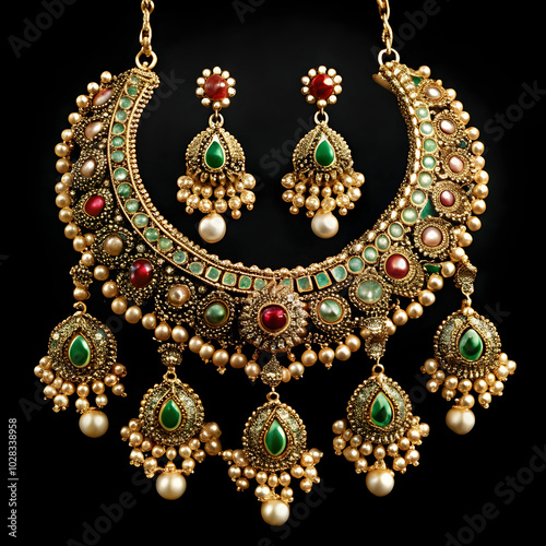 demand antique based necklace tikka pair of photo