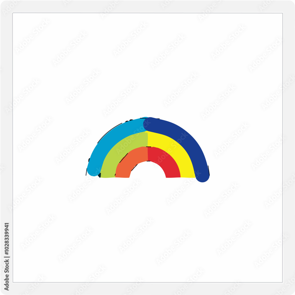 Rainbow icon on white background. Vector illustration. Rainbow icon on white background. Vector illustration.
