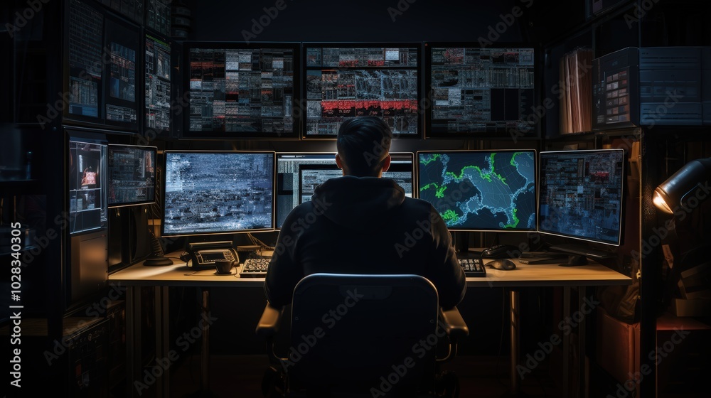 Programmer Utilizes Multiple Screens for Enhanced Development