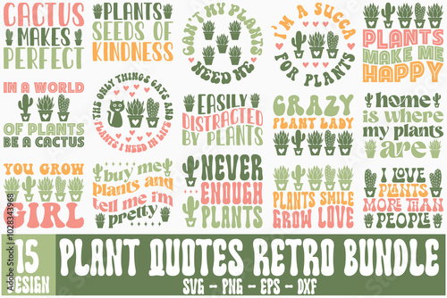 Plant quotes retro bundle SVG retro t shirt design sublimation
