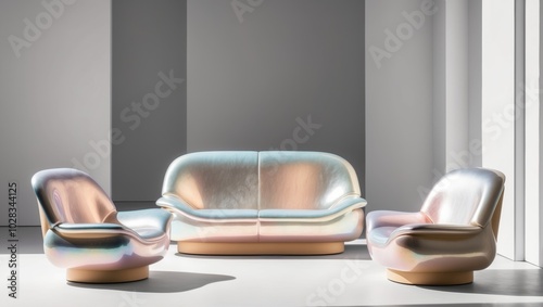 Opalescent sheen with Sculptural furniture. photo