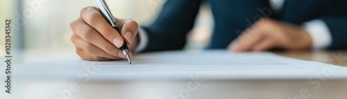 Closeup of a contract being signed during merger negotiations, vibrant office lighting, ultrarealistic detail of documents and professional agreement