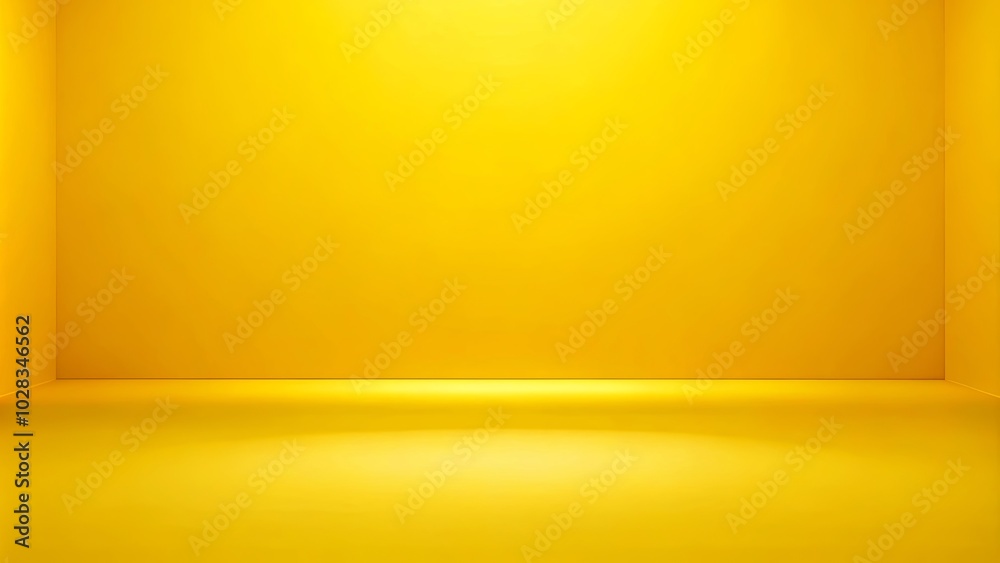 A minimalist backdrop featuring a simple yellow wall and floor, a blank canvas for creativity and visual storytelling.