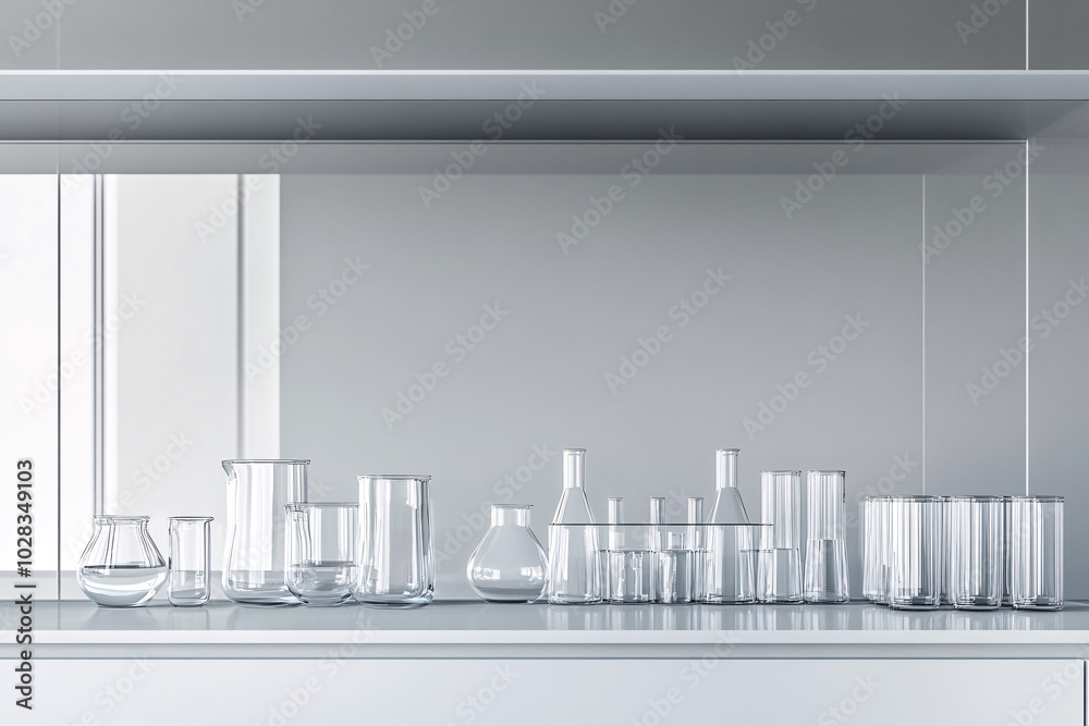 Naklejka premium Glassware Collection in a Laboratory Setting