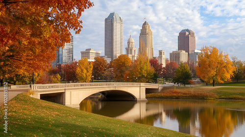 Columbus Ohio Skyline creative copy space concept photo