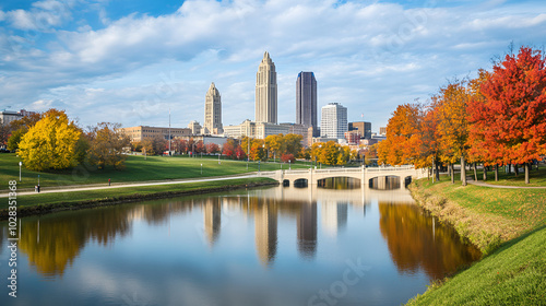 Columbus Ohio Skyline creative copy space concept photo