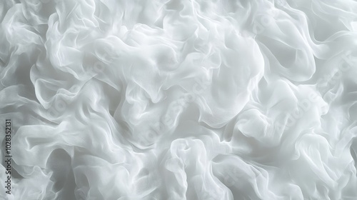 A soft, cloud-like pattern with billowing, organic shapes in various shades of white and grey. The fluffy forms blend together seamlessly, creating a calming, ethereal effect