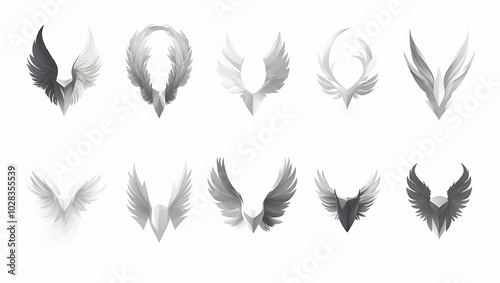 A collection of 12 geometrically designed wings.