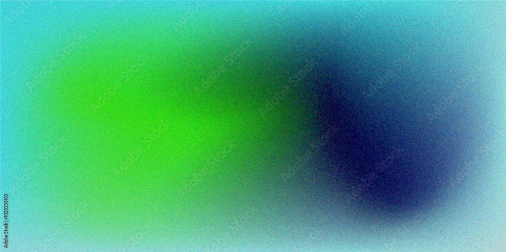 Fototapeta premium Blue and green wave white noisy, grainy texture and a blurred background. Digital grainy gradient with a colorful soft noise effect. Abstract grainy gradient texture background. 