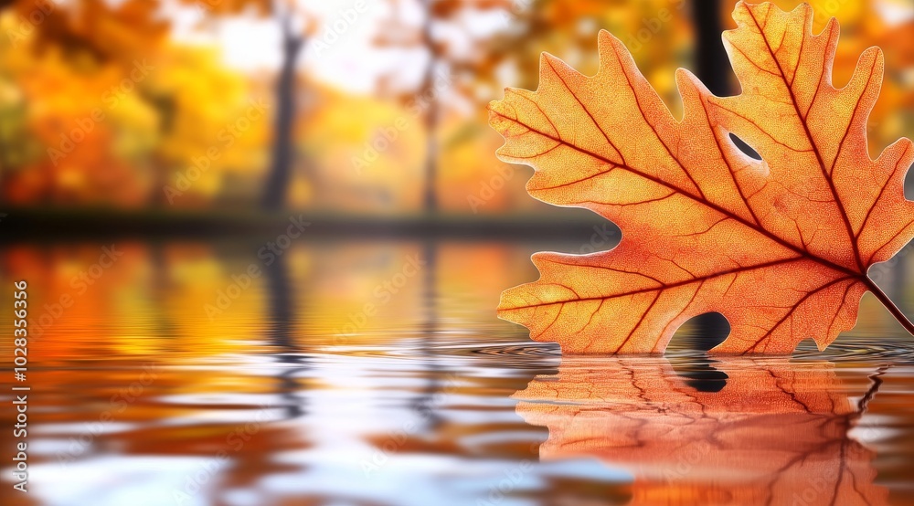 Oak Leaf Floating on Lake Anniversary Oak Leaf Floating on Lake Anniversary