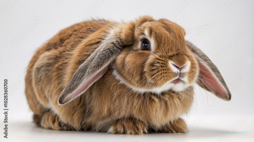 lop-eared rabbit with its ears flopped down lop-eared rabbit with its ears flopped down