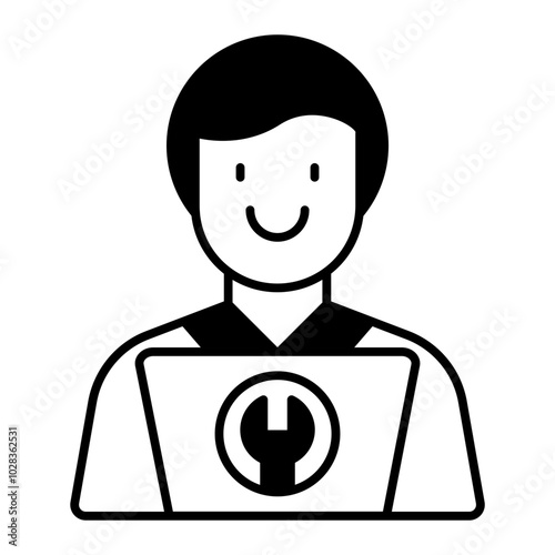 tech support black icon
