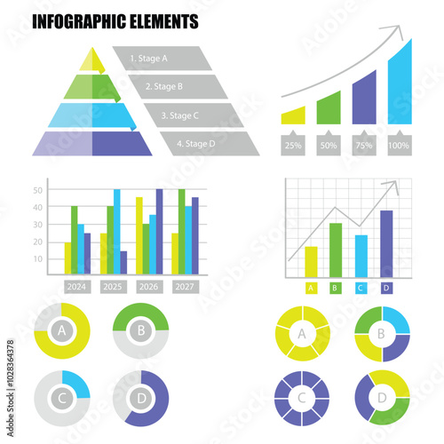 Element of infographics are graphical visual representations of information, data or science. These charts show complex information concisely and clearly, diagram, icon, symbol, graphic, timeline