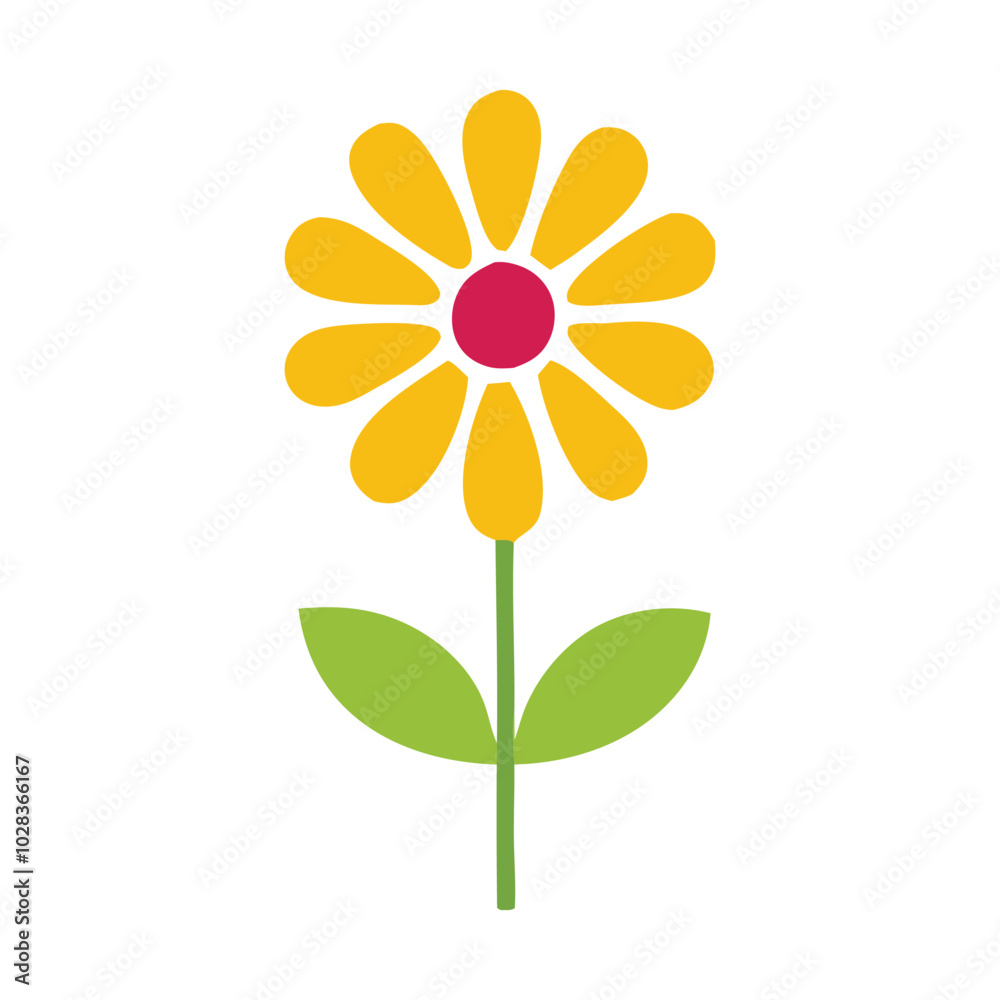 yellow flower isolated on white background vector illustration. yellow flower isolated on white background vector illustration.