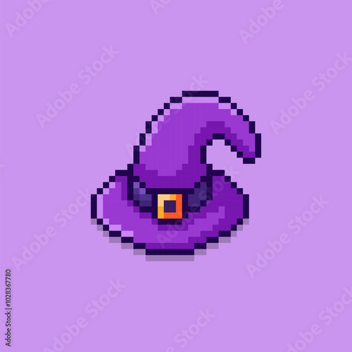 Pixel art Witch Hat game asset design