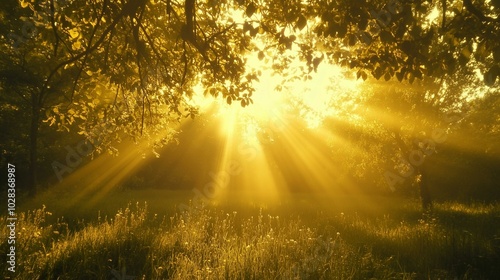 Sunlight shining trees forest grass morning sun rays background break dawn light technology fog searchlights wonder devotion sunbeams reaching towards heavens amazing inspiring 