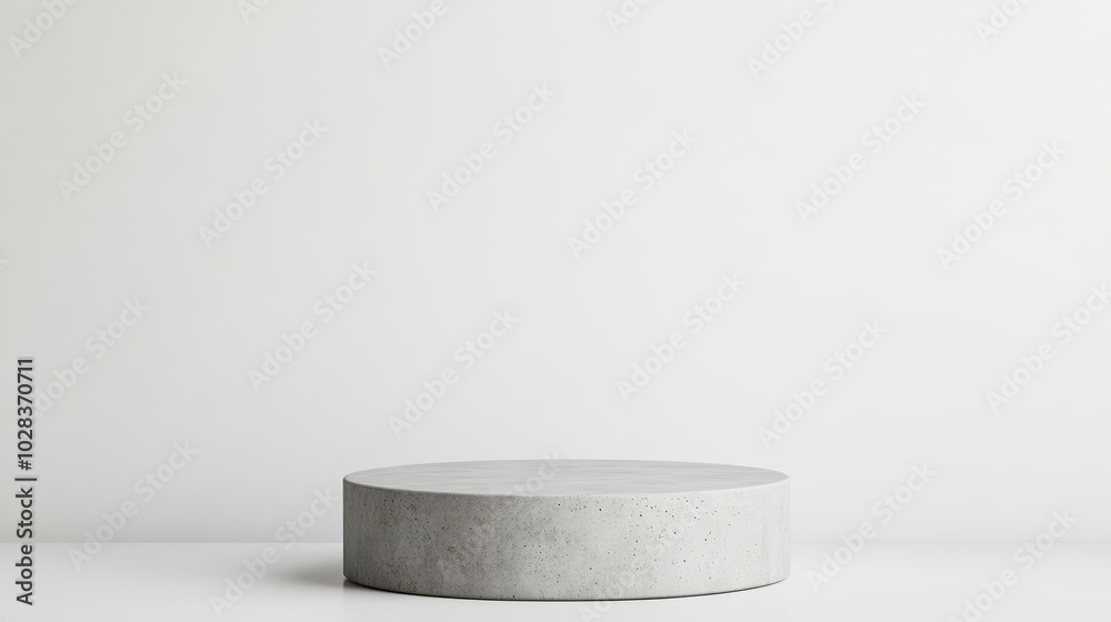 Industrial-style podium with a smooth concrete finish, set against a clean white backdrop, designed for modern product photography Industrial-style podium with a smooth concrete finish, set against a clean white backdrop, designed for modern product photography