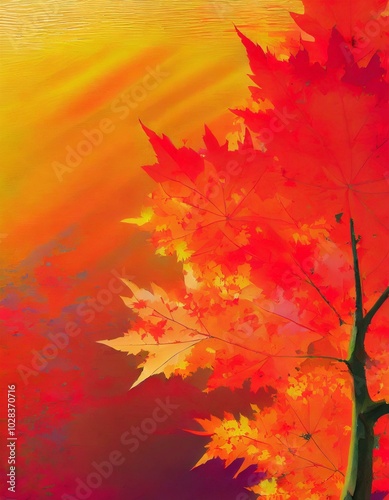 Vivid autumn abstract painting photo