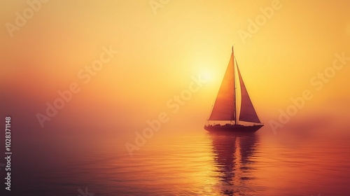 Sailboat sailing ocean sunset hazy fog ships sails underneath random arts bright sun camp half blood passages last light 