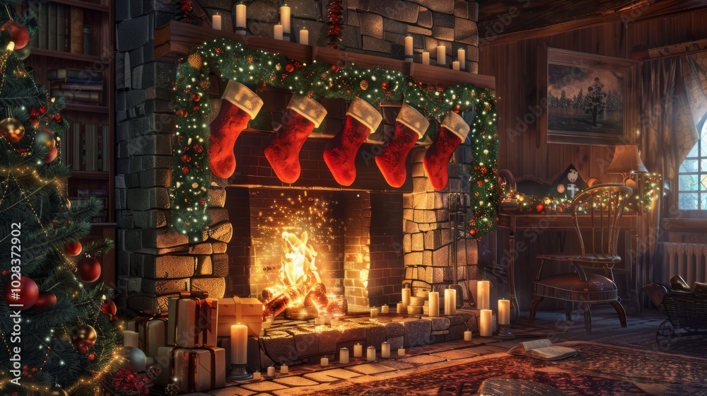 Cozy Fireplace Glow: A Warm and Inviting Christmas Hearth Cozy Fireplace Glow: A Warm and Inviting Christmas Hearth