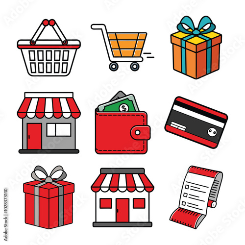 A bundle of cartoon vectors for Black Friday