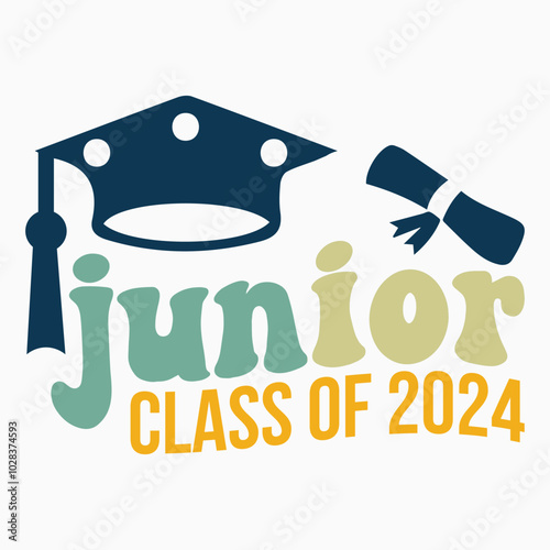 Junior class of 2024 svg retro t shirt design