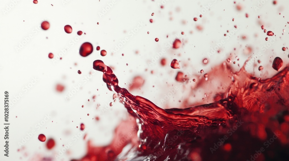 An elegant splash of red wine frozen in time, with vibrant droplets against a smooth white background, symbolizing celebration and indulgence in every pour. An elegant splash of red wine frozen in time, with vibrant droplets against a smooth white background, symbolizing celebration and indulgence in every pour.