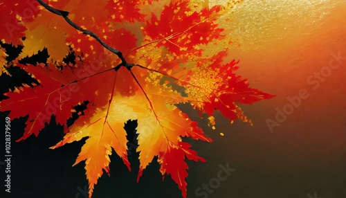 Vivid autumn abstract painting photo