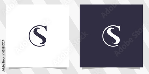 letter cs sc logo design vector
