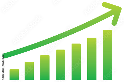 Growth and line graph analysis thin line icon in green graph. Growth glyph flat vector icon.  Chart icon in thin line style Vector illustration graphic design. vector illustration.