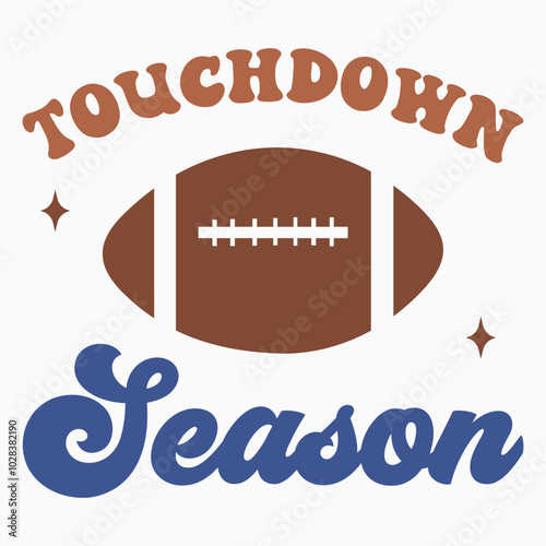 Touchdown season retro t shirt design