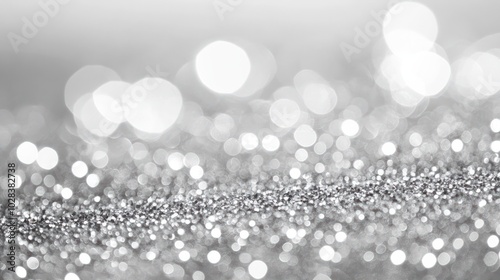 abstract backgrounf of glitter vintage lights . silver and white. de-focused. banner photo