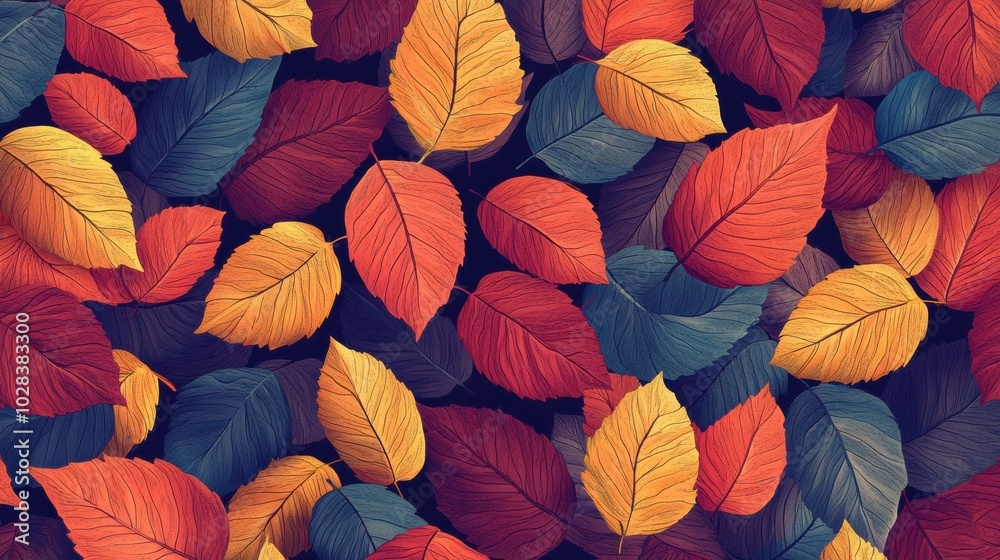 Forest autumn leave pattern background Forest autumn leave pattern background
